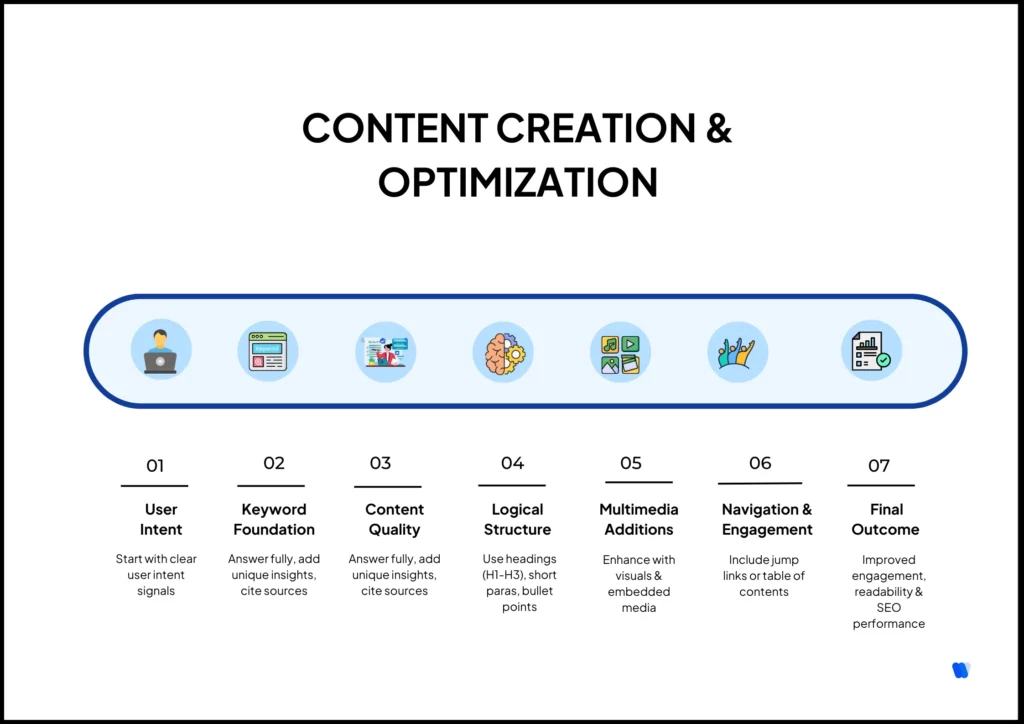 SEO-content-workflow-with-user-intent-keywords-structure-media-engagement-and-final-outcome