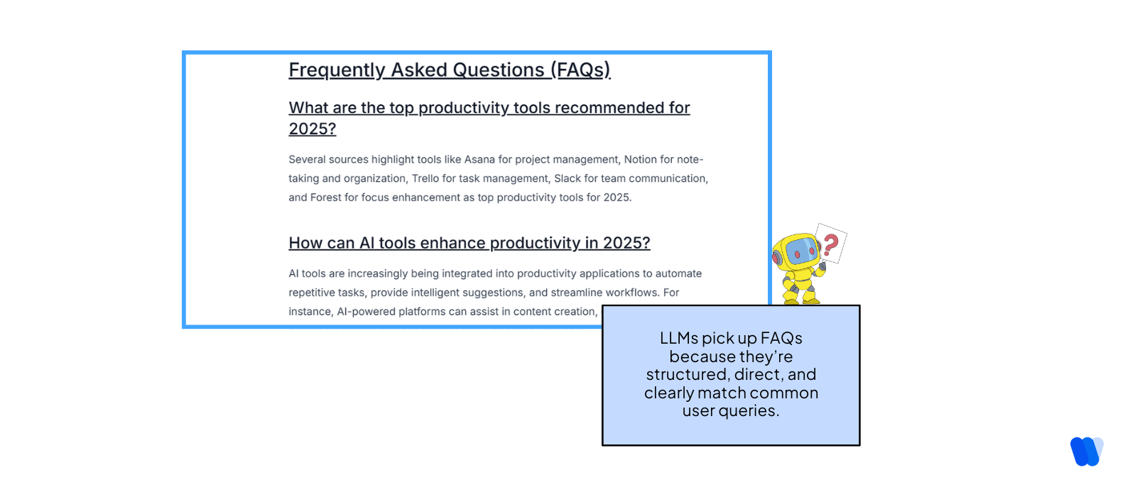llm-content-format-showing-productivity-tools-faqs-with-clear-question-answer-format-that-aligns-with-llm-query-patterns