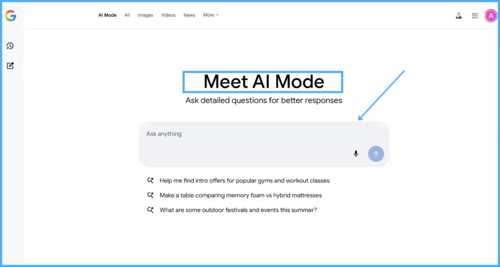 Google-AI-Mode-Interface 