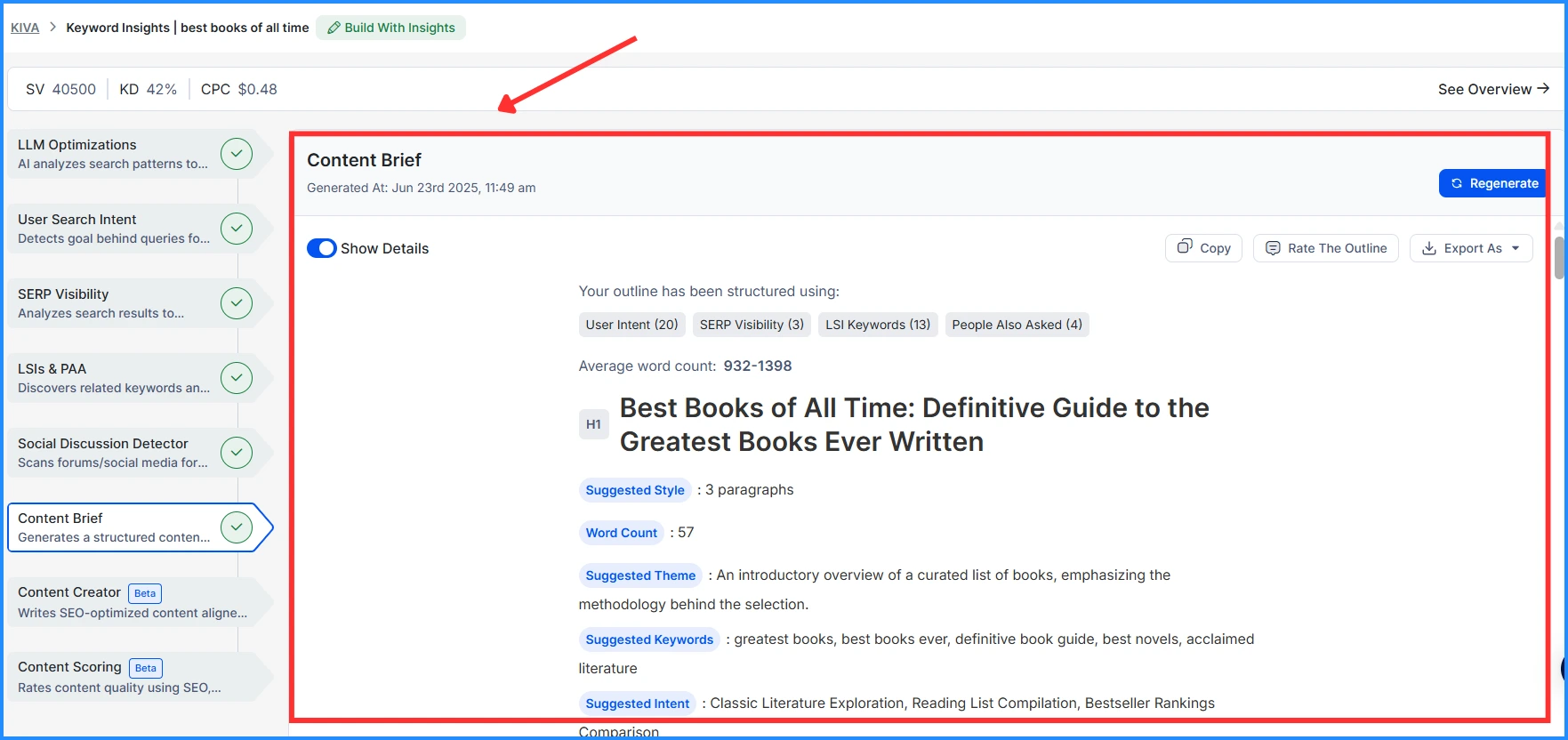 Shadow steps-7-Generate-Your-Brief