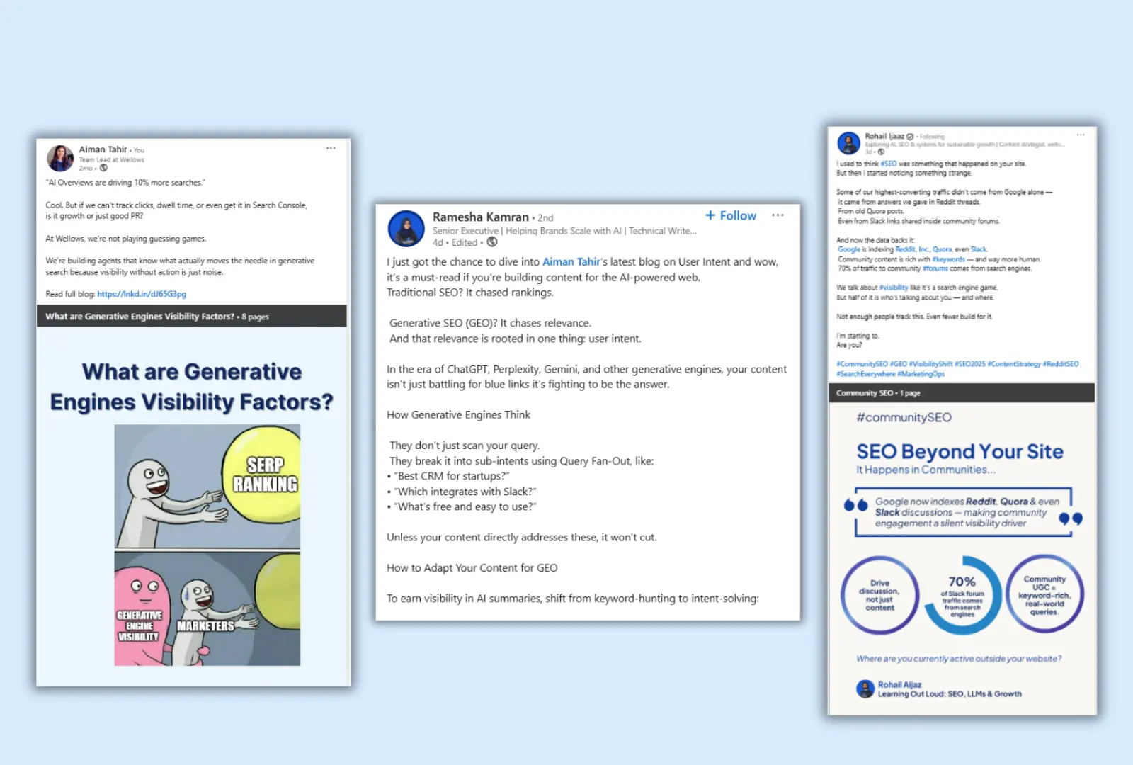 internal experts posting on LinkedIn