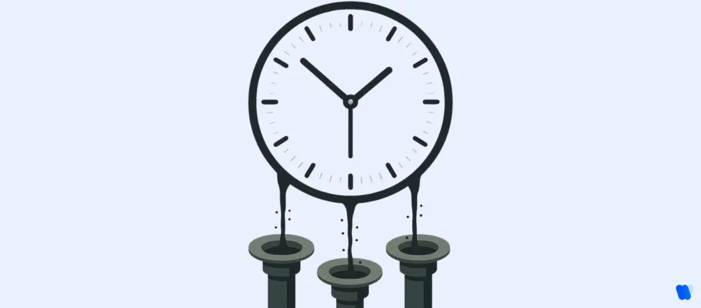 clock-draining-time-into-multiple-drains-representing-time-loss