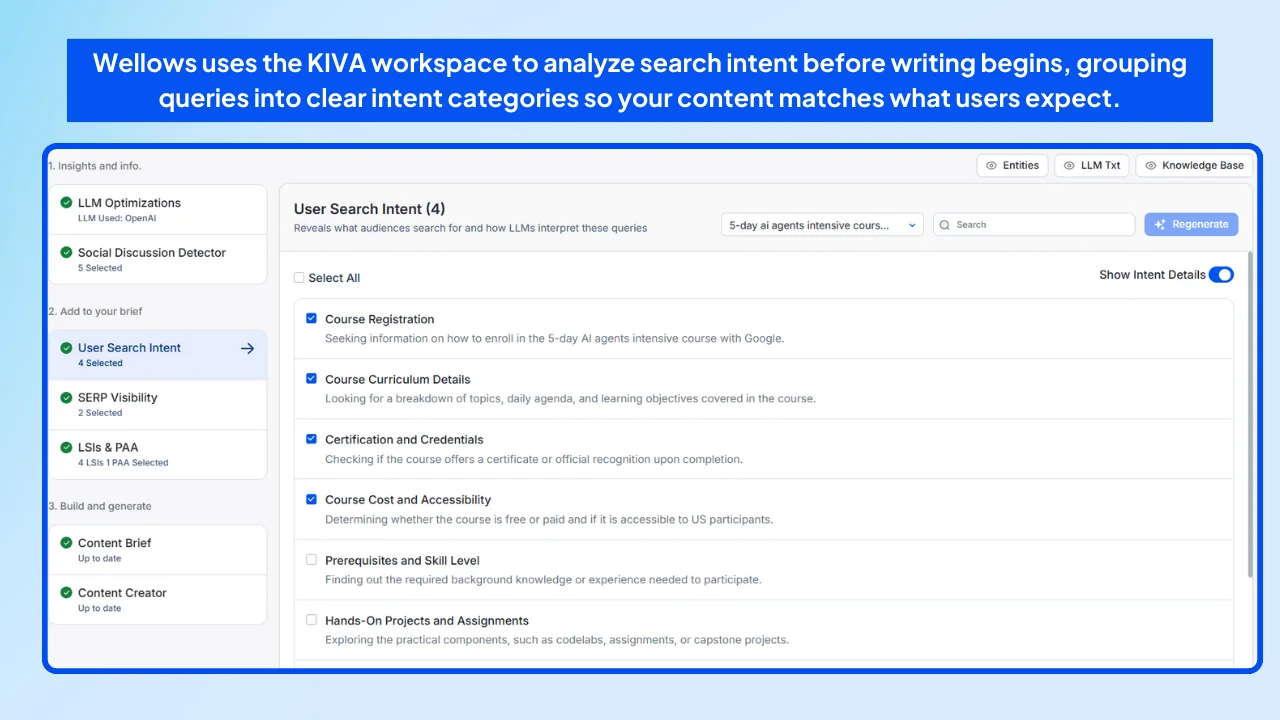 Wellows-uses-the-KIVA-workspace-to-analyze-search-intent-before-writing-begins-grouping-queries-into-clear-intent-categories-so-your-content-matches-what-users-expect.