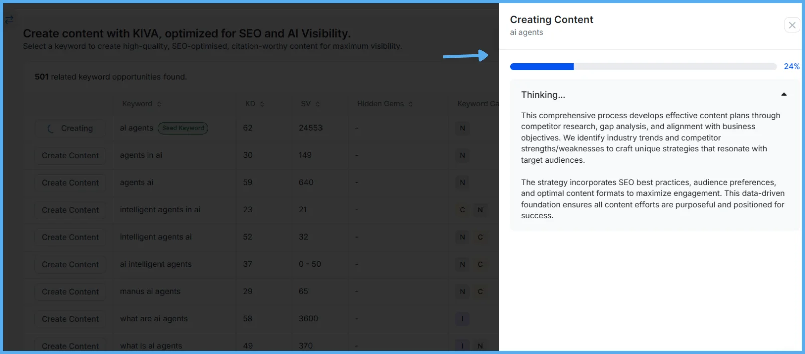 Monitoring Quick Generate progress