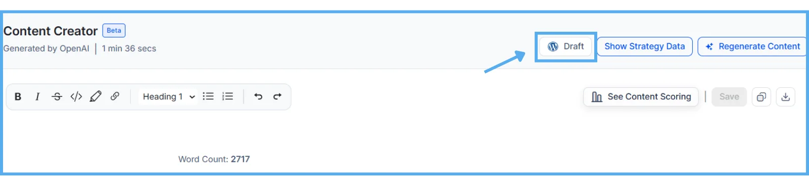 KIVA WordPress draft export view