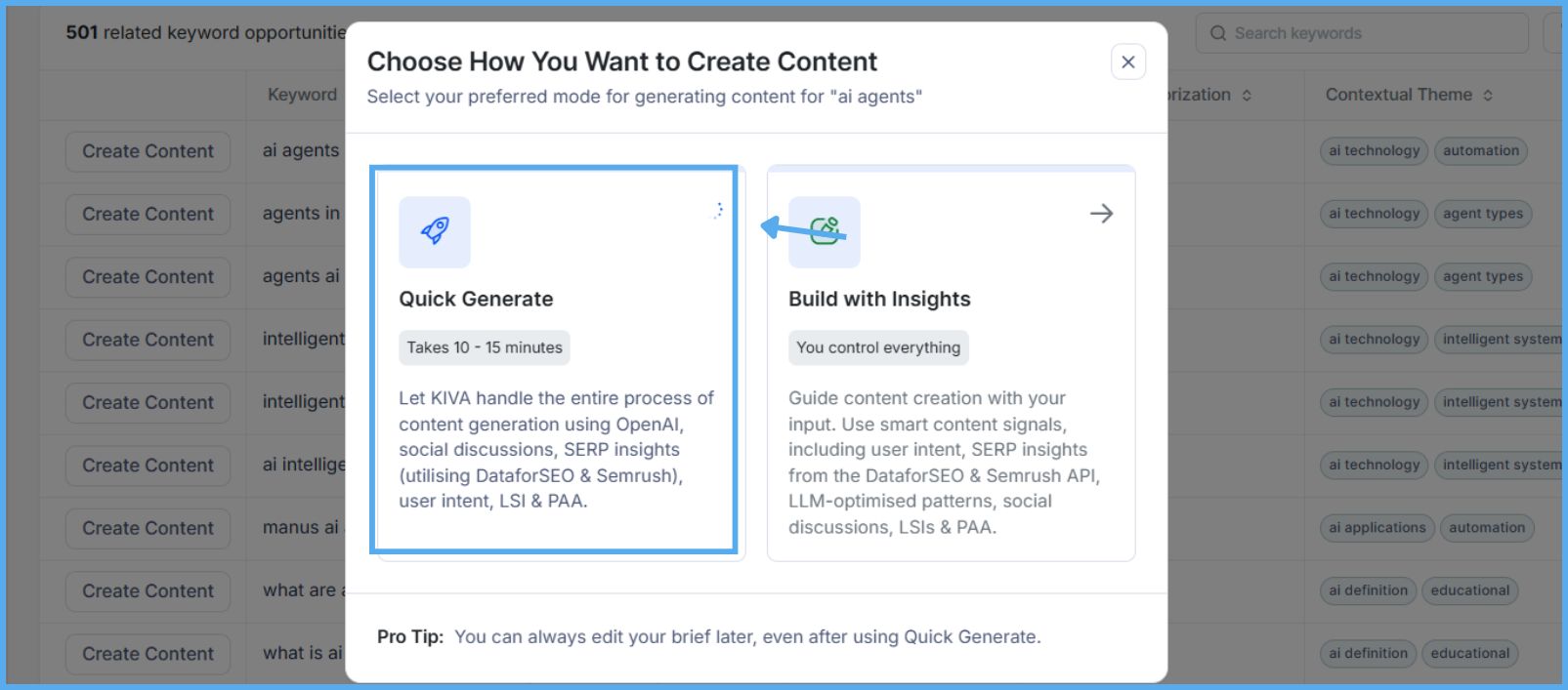 kiva-quick-generates