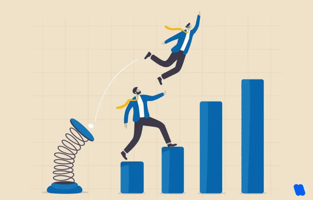 business-growth-concept-with-teamwork-and-success-progression-illustration