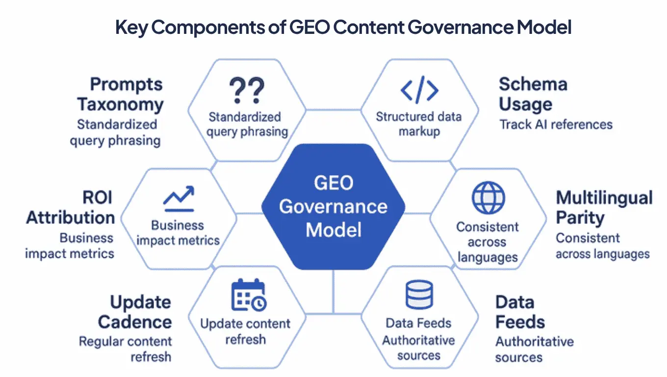 geo-governance-model-hexagonal-hub-spoke-diagram-seven-core-components