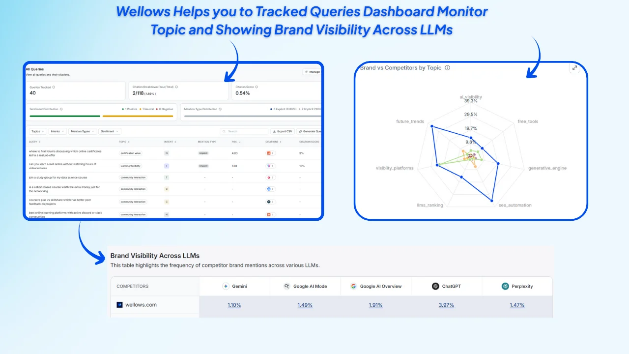 wellows-helps-you-to-tracked-queries-dashboard-monitor-topic-and-showing-brand-visibility-across-llms