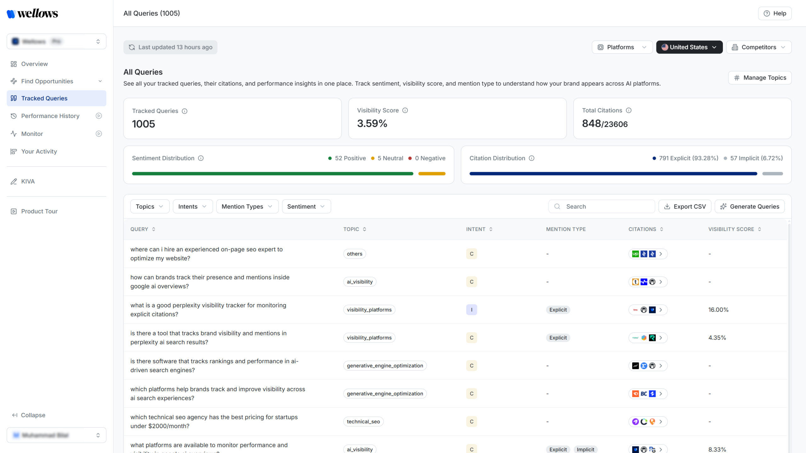 Wellows LLM Citations tracking