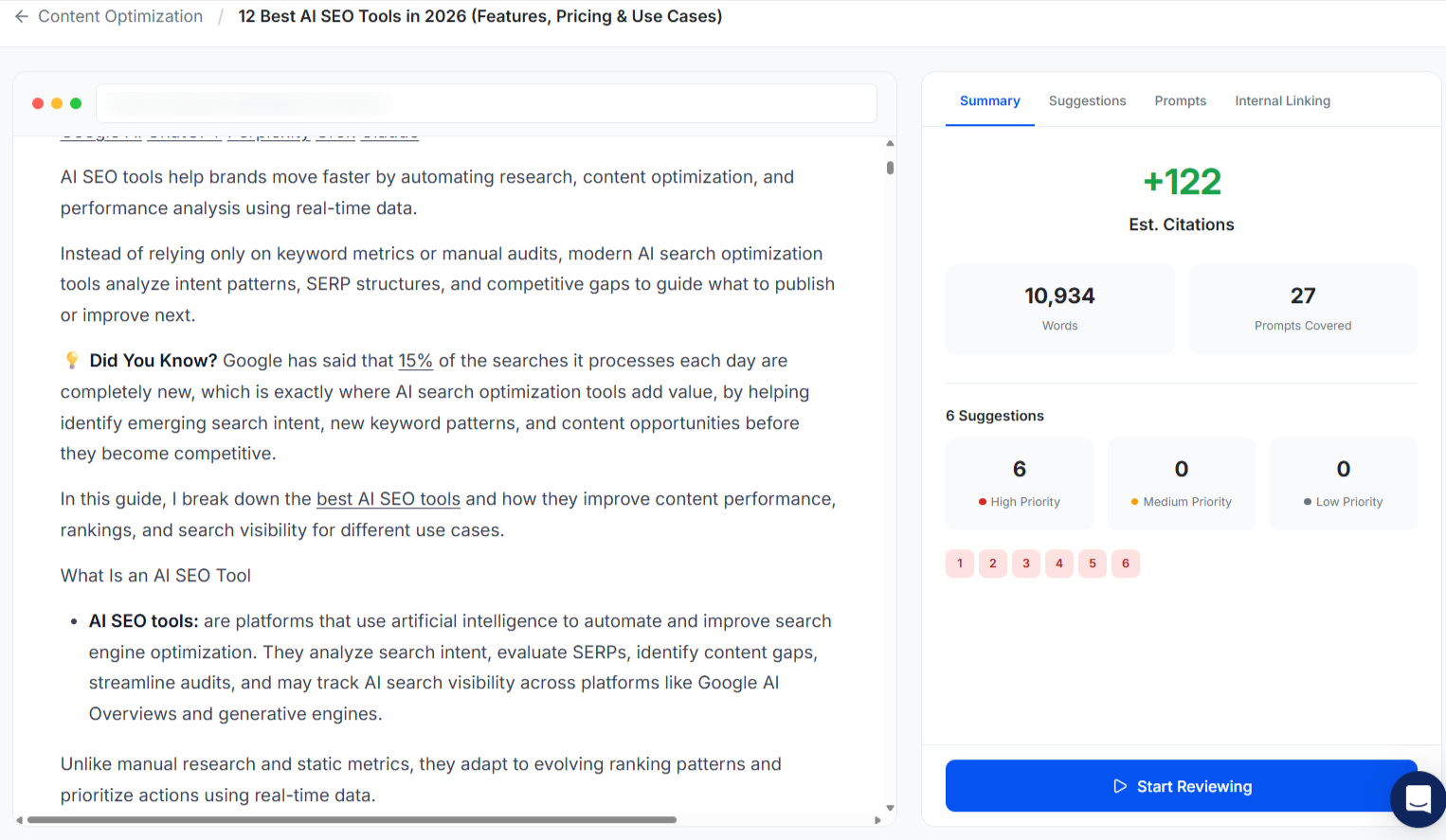 Wellows Content Optimization Options